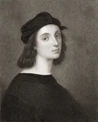 Rafael (Raffaello Sanzio) de Urbino (1483-1520) da &39;Galeria dos Retratos&39;, publicado em 1833